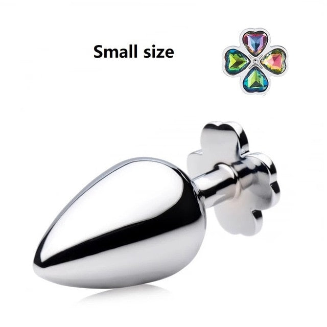 Small medium large set huge four leaf cover Metal Anal plug jewelry butt beads dildo insert BDSM vaginal Sex toy for men women