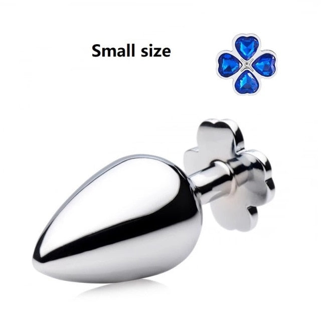 Small medium large set huge four leaf cover Metal Anal plug jewelry butt beads dildo insert BDSM vaginal Sex toy for men women