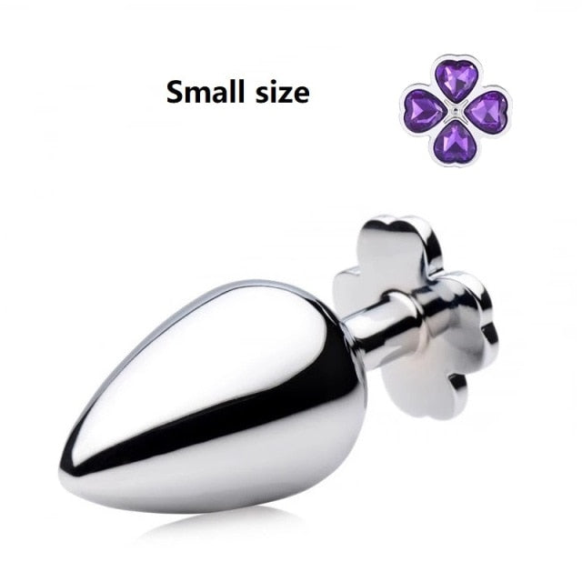 Small medium large set huge four leaf cover Metal Anal plug jewelry butt beads dildo insert BDSM vaginal Sex toy for men women