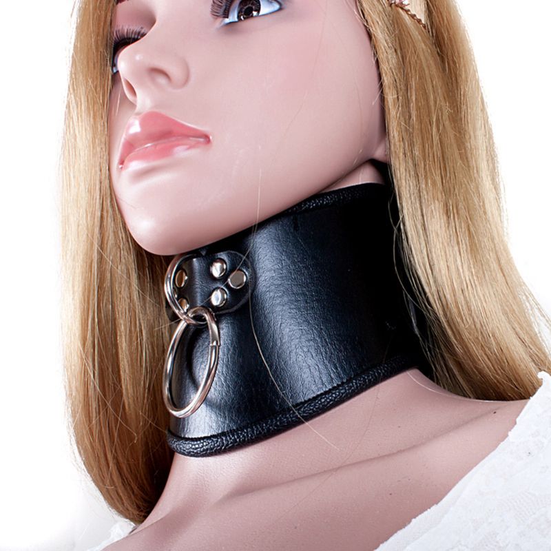 PU Leather BDSM Bondage Posture Neck Collar With Pull Ring Adjustable Collar Rings Belt Slave Bondage Strap Harness Sex Toys