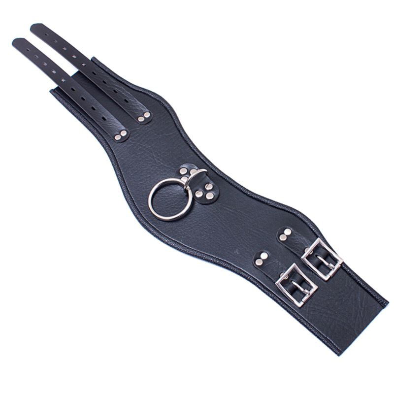 PU Leather BDSM Bondage Posture Neck Collar With Pull Ring Adjustable Collar Rings Belt Slave Bondage Strap Harness Sex Toys