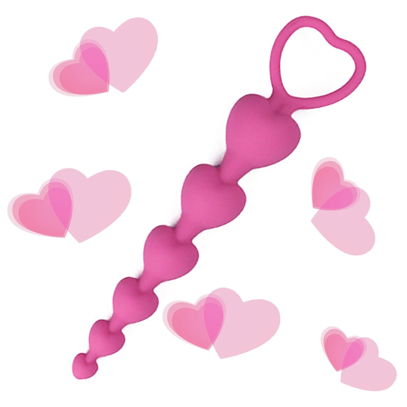 Heart Shaped Silicone Anal Beads Butt Plug Balls Anus Vagina Stimulator Sex Toys For Woman Ass Adult Goods Sexual Supplies