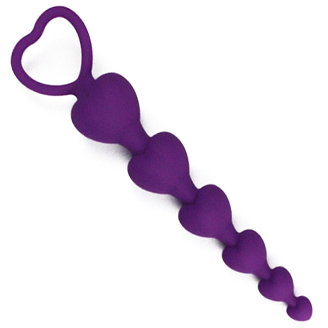 Heart Shaped Silicone Anal Beads Butt Plug Balls Anus Vagina Stimulator Sex Toys For Woman Ass Adult Goods Sexual Supplies