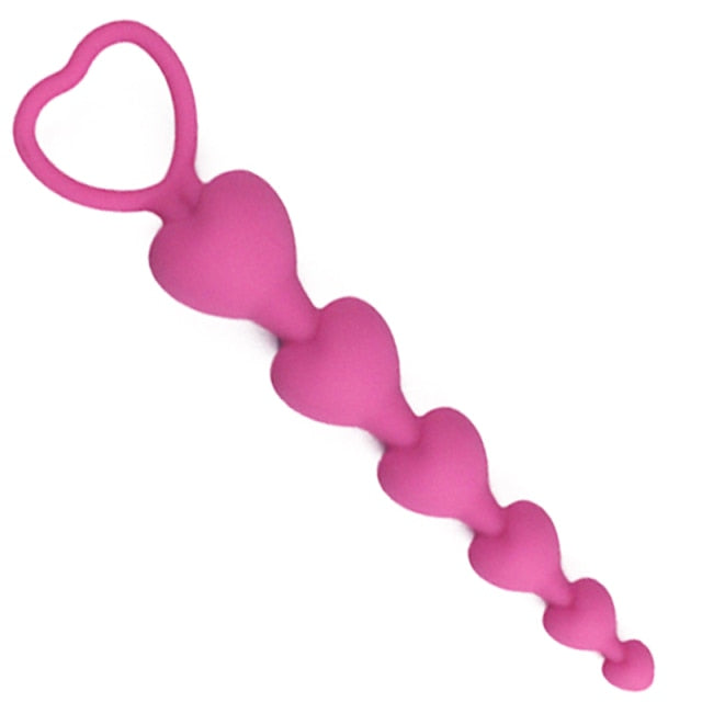 Heart Shaped Silicone Anal Beads Butt Plug Balls Anus Vagina Stimulator Sex Toys For Woman Ass Adult Goods Sexual Supplies