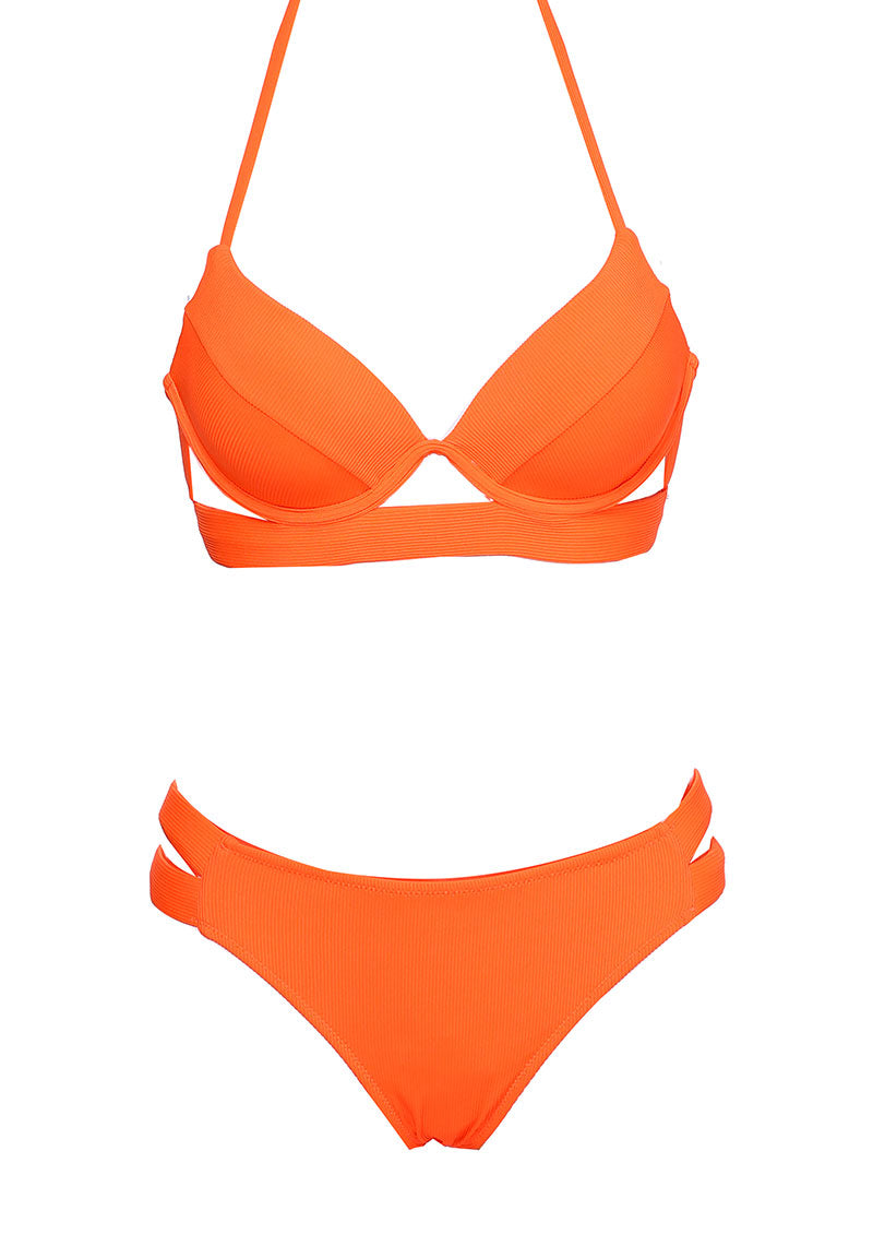 Andzhelika Sexy Bikinis Set Swimsuits Women Push Up Swimwear Ribbed Strap Bathing Suit Biquini Bikini New Beachwear