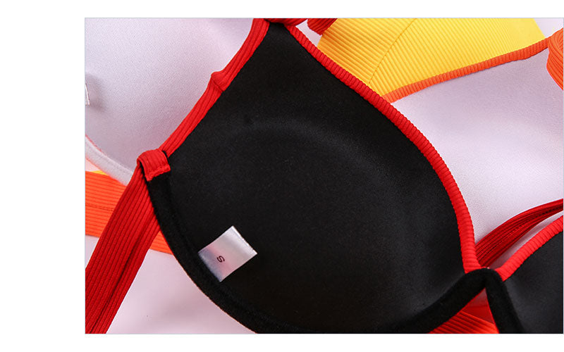 Andzhelika Sexy Bikinis Set Swimsuits Women Push Up Swimwear Ribbed Strap Bathing Suit Biquini Bikini New Beachwear