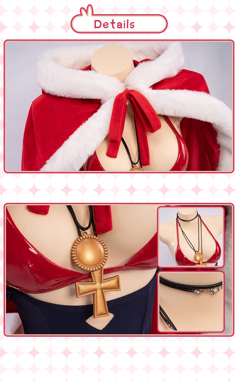 UWOWO Mantaro Christmas Bunny Cosplay Sexy Bodysuit Costume Red Jumpsuit Rabbit Girl Women Cosplay Costumes For Halloween Party