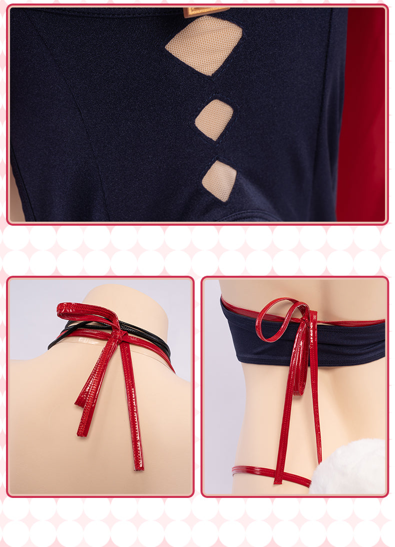 UWOWO Mantaro Christmas Bunny Cosplay Sexy Bodysuit Costume Red Jumpsuit Rabbit Girl Women Cosplay Costumes For Halloween Party