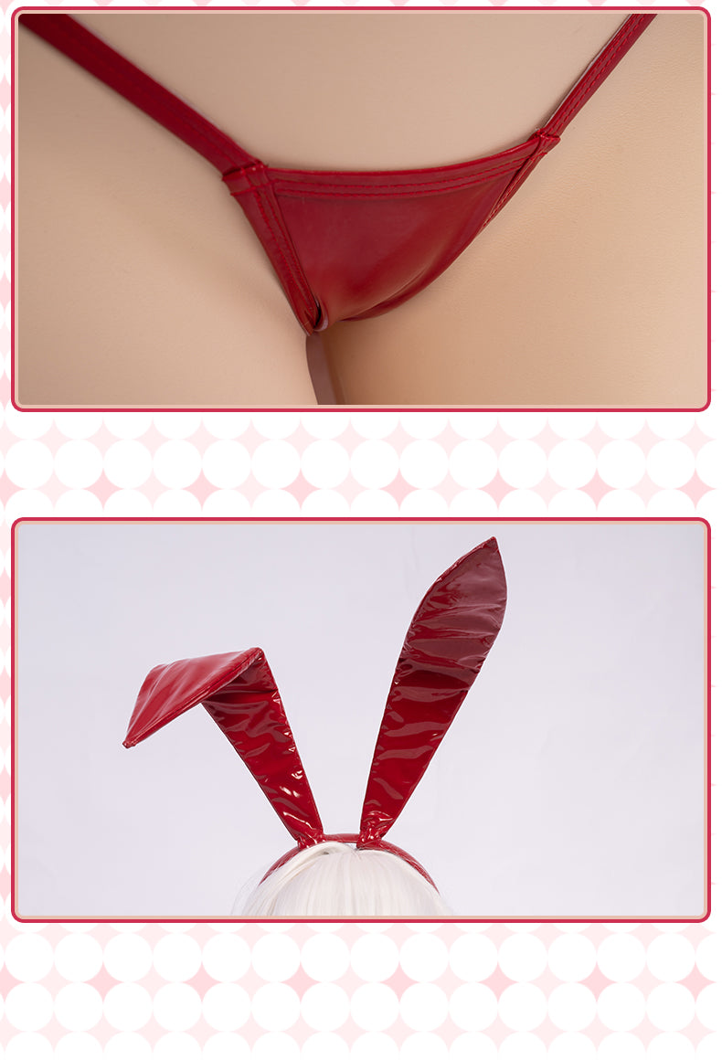 UWOWO Mantaro Christmas Bunny Cosplay Sexy Bodysuit Costume Red Jumpsuit Rabbit Girl Women Cosplay Costumes For Halloween Party