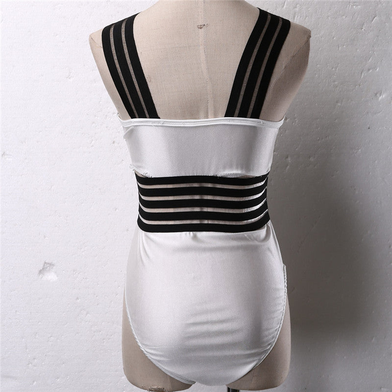 Newest Women Swimsuits Sexy One Piece Swimwear For Lady High Neck Bandage Cross Back Swimming Suit Female Holiday Beachwear