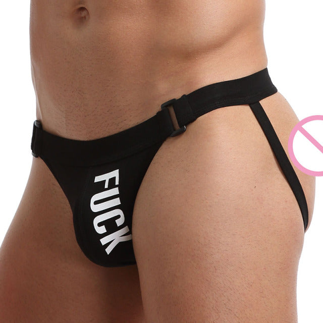 Jockstrap Gay Mens Thong Underwear Letters Fashion String Homme Sexy Men Underwear open Thong And G Strings Cotton Gay