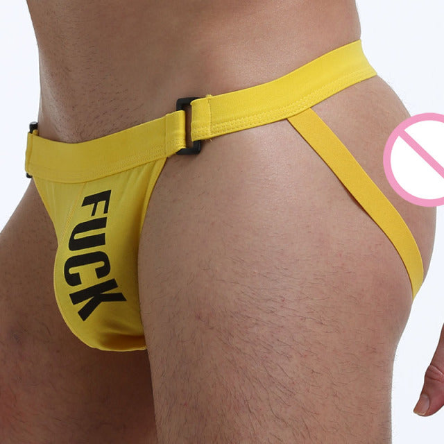 Jockstrap Gay Mens Thong Underwear Letters Fashion String Homme Sexy Men Underwear open Thong And G Strings Cotton Gay