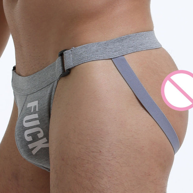 Jockstrap Gay Mens Thong Underwear Letters Fashion String Homme Sexy Men Underwear open Thong And G Strings Cotton Gay