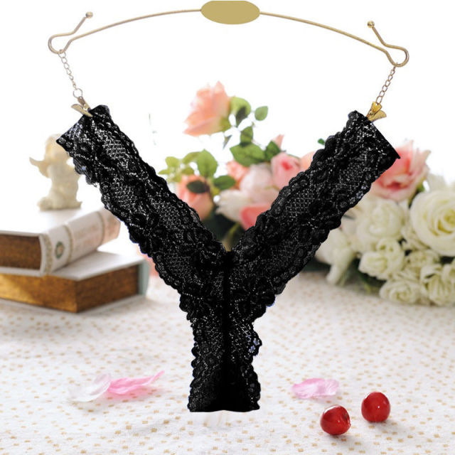 Sexy Lace Floral Thong Ladies Panties Embroidered Mesh Yarn Perspective Young Women Girls Underwear Hot T Pants G-String Thongs
