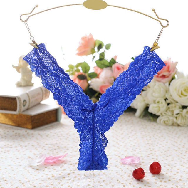 Sexy Lace Floral Thong Ladies Panties Embroidered Mesh Yarn Perspective Young Women Girls Underwear Hot T Pants G-String Thongs