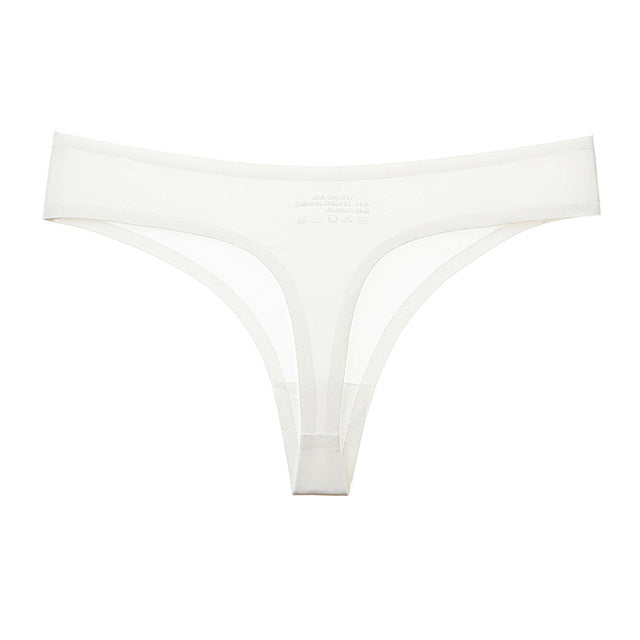 Underwear Sexy Thong Soft Breathable Ice Silk Leopard Panties Women Seamless T-Back Low-Rise Lingerie G-String