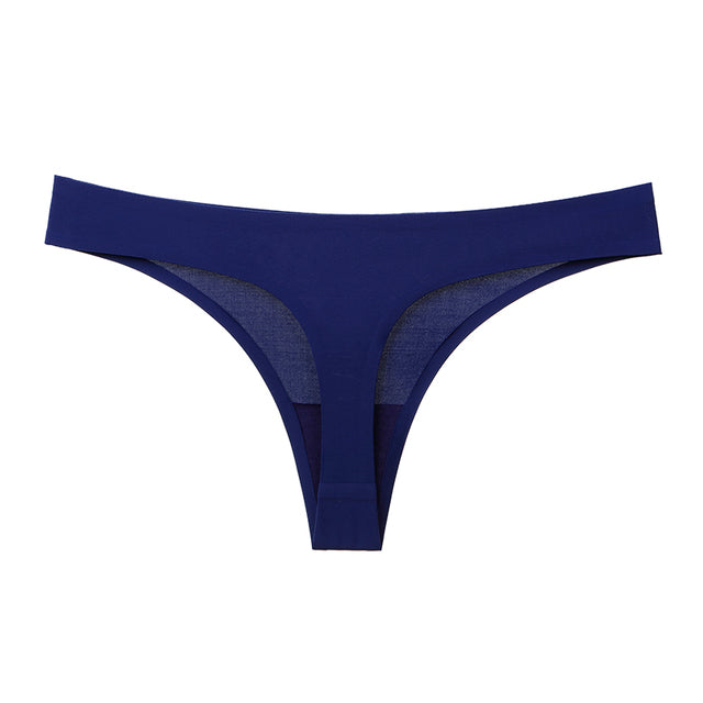 Underwear Sexy Thong Soft Breathable Ice Silk Leopard Panties Women Seamless T-Back Low-Rise Lingerie G-String