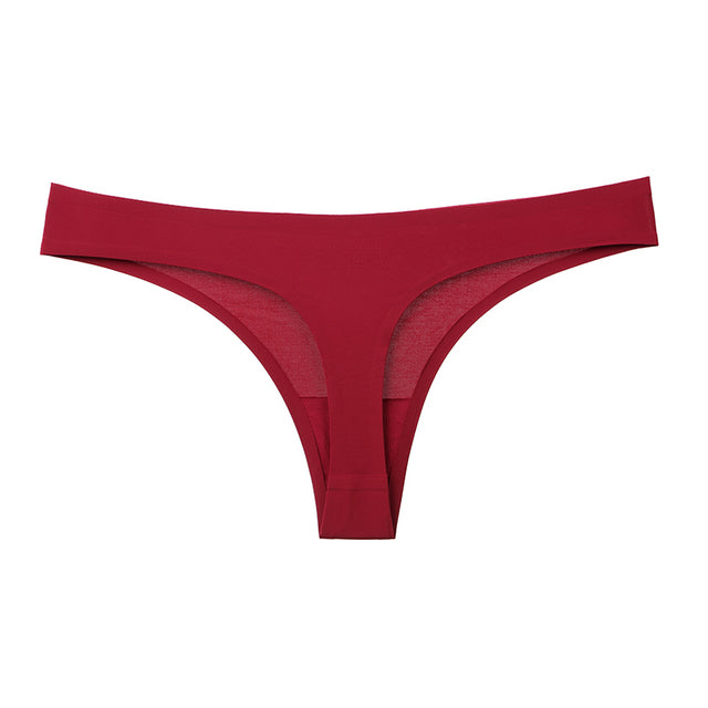 Underwear Sexy Thong Soft Breathable Ice Silk Leopard Panties Women Seamless T-Back Low-Rise Lingerie G-String