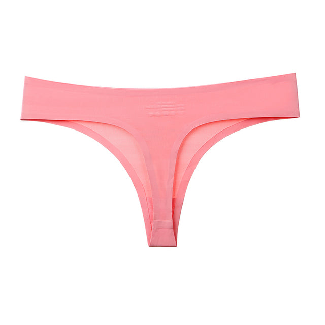 Underwear Sexy Thong Soft Breathable Ice Silk Leopard Panties Women Seamless T-Back Low-Rise Lingerie G-String