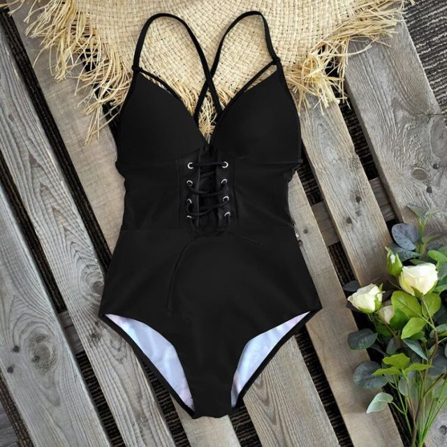 New Abdomen Control Wasit Push Up Swimsuit Print Swimwear Vintage Retro Bathing Suits Bodysuit Beach Wear Backless