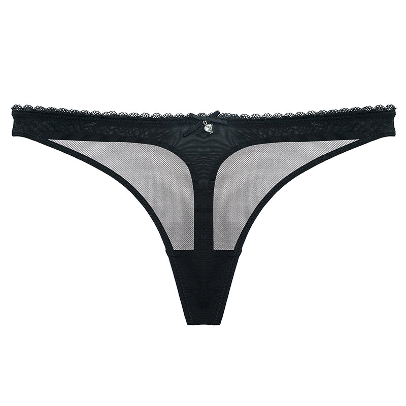 Varsbaby ultra-thin cup mesh lace underwear transparent unlined 1 bra+2 panties plus size bra set for ladies