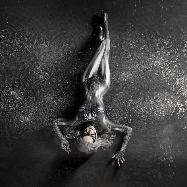 Sexy Black Cat Superhero Cosplay Costume For Women Halloween Costume Christmas Tight 3D Printing Jumpuit Bodysuit