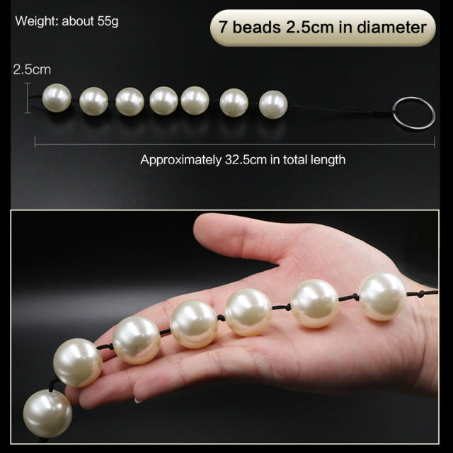 Long Anal Beads Butt Plug Rubber Park Super Large Pearl Anal Plugs Sex Toys for Woman Men Handheld Anus Masturbator Expander