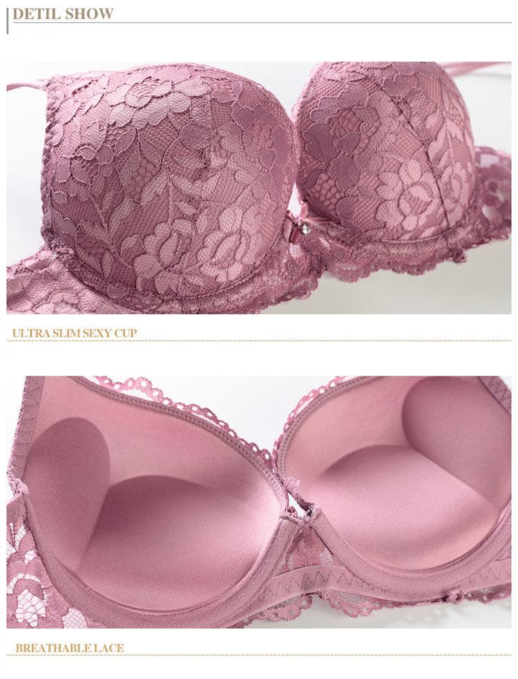 Logirlve Comfort Seamless Bra And Sexy Panties Backless Wireless Set Underwear For Girls Push Up Bra Lace Women Lingerie Sets