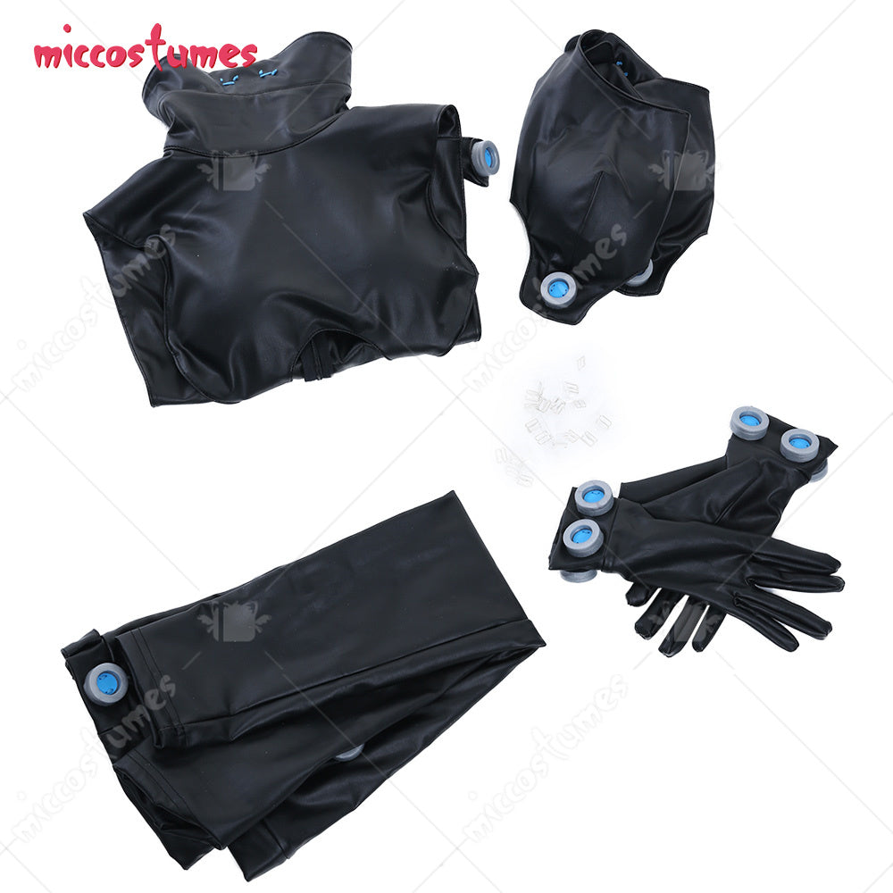 Anzu Yamasaki Shimohira Reika Women Cosplay Costume Xshotgun Sexy PU Leather Bodysuit Jumpsuit with Thigh High Stockings