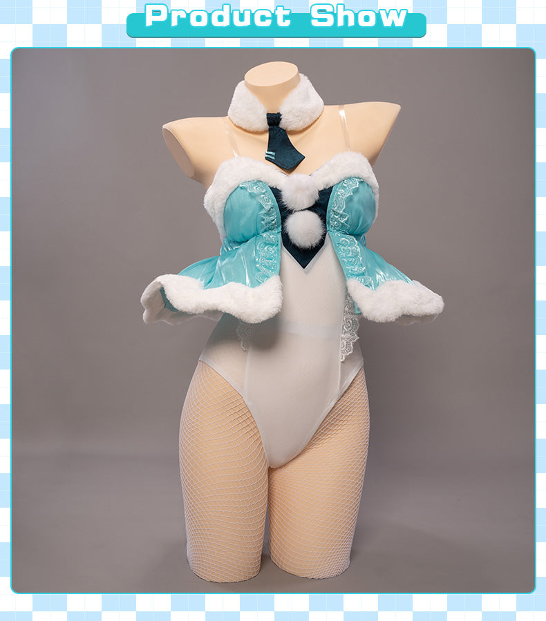 UWOWO Mikuu Cosplay Hatsunee Costume Anime Figure Sexy White Bunny Girl Cute Bunnies VOCALOID Mikubunny Ver Jumpsuit Rabbit Suit