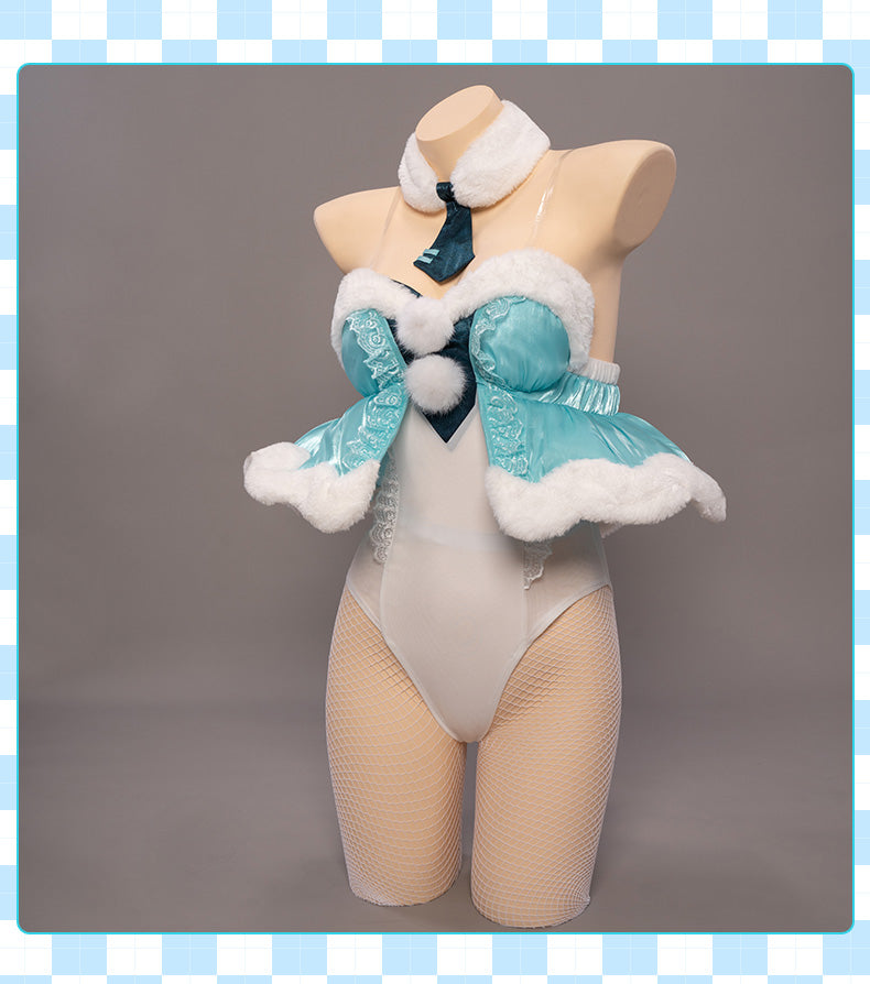 UWOWO Mikuu Cosplay Hatsunee Costume Anime Figure Sexy White Bunny Girl Cute Bunnies VOCALOID Mikubunny Ver Jumpsuit Rabbit Suit