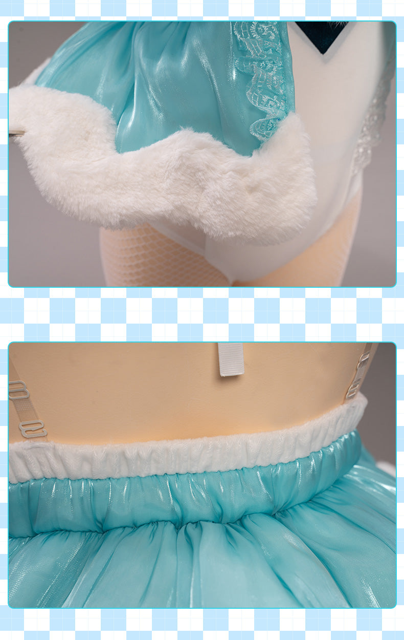 UWOWO Mikuu Cosplay Hatsunee Costume Anime Figure Sexy White Bunny Girl Cute Bunnies VOCALOID Mikubunny Ver Jumpsuit Rabbit Suit