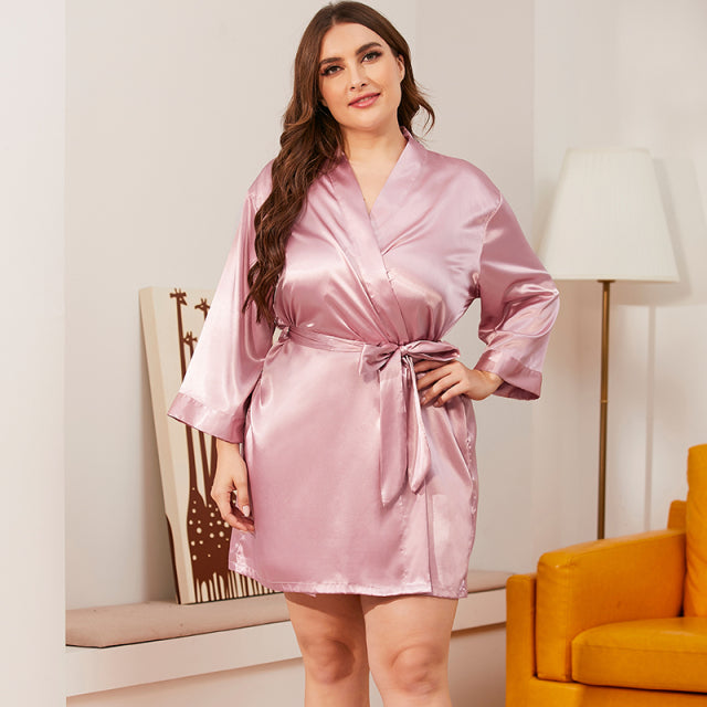 3XL plus size Silk Kimono Robe Bathrobe Women Silk Brides Bridesmaid Robes Sexy Robes Satin Robe Ladies Dressing Gowns