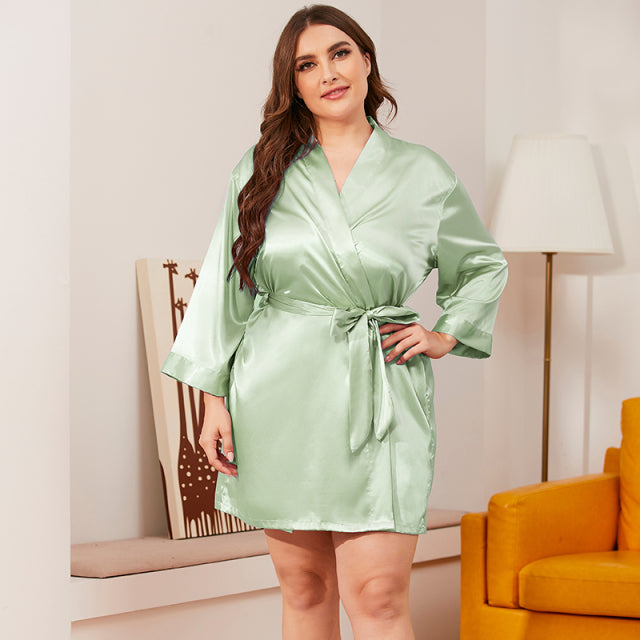3XL plus size Silk Kimono Robe Bathrobe Women Silk Brides Bridesmaid Robes Sexy Robes Satin Robe Ladies Dressing Gowns