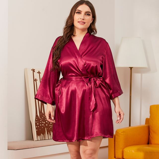 3XL plus size Silk Kimono Robe Bathrobe Women Silk Brides Bridesmaid Robes Sexy Robes Satin Robe Ladies Dressing Gowns