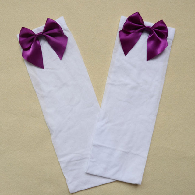 Women Sexy Thigh-High Bow Stockings Cosplay Gift Long  Japanese Style Soft Breathable Black White Stocking