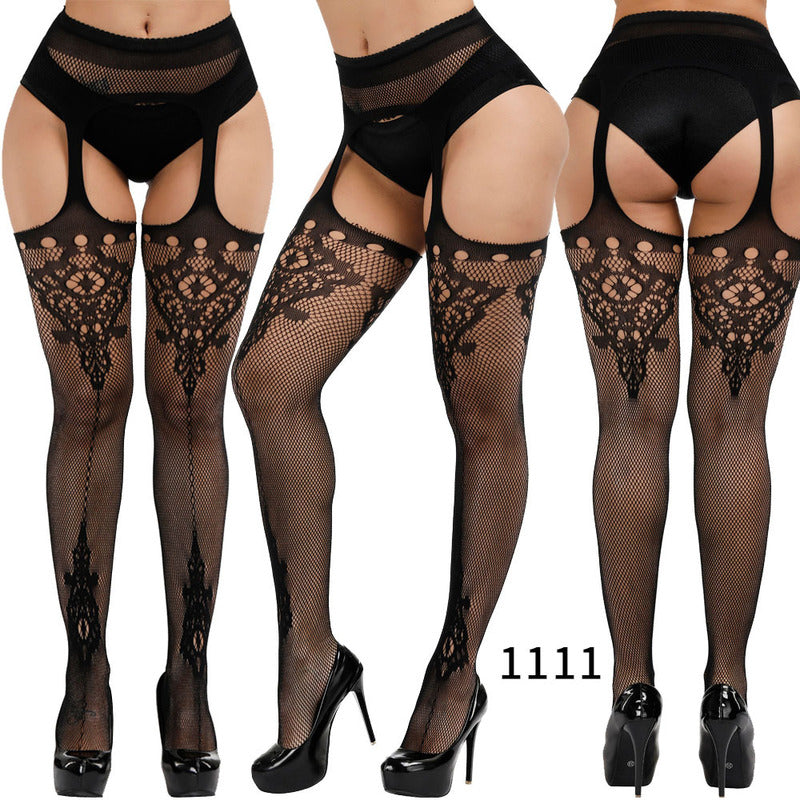 Solid Stockings Women Sexy Thigh High Fishnet Nylon Long Socks Sex Belt Standard Over Knee Socks