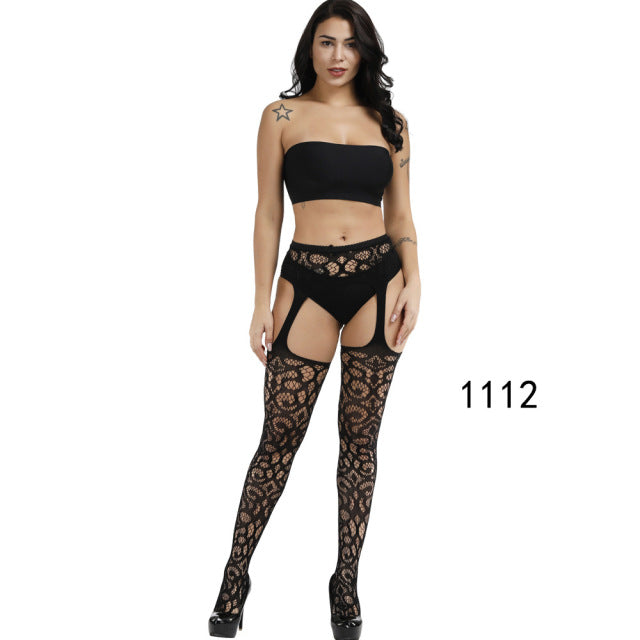 Solid Stockings Women Sexy Thigh High Fishnet Nylon Long Socks Sex Belt Standard Over Knee Socks
