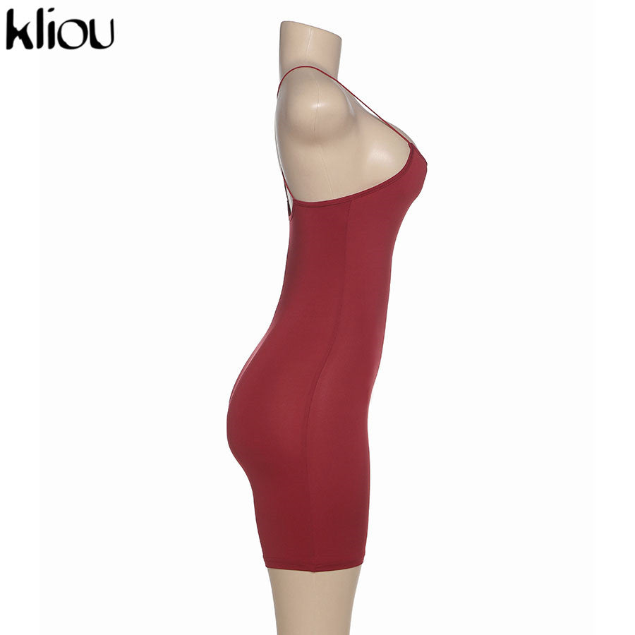 kliou black Skinny Spaghetti Strap sleeveless Street woman Rompers classic bar club Bodycon jumpsuits body femme hot