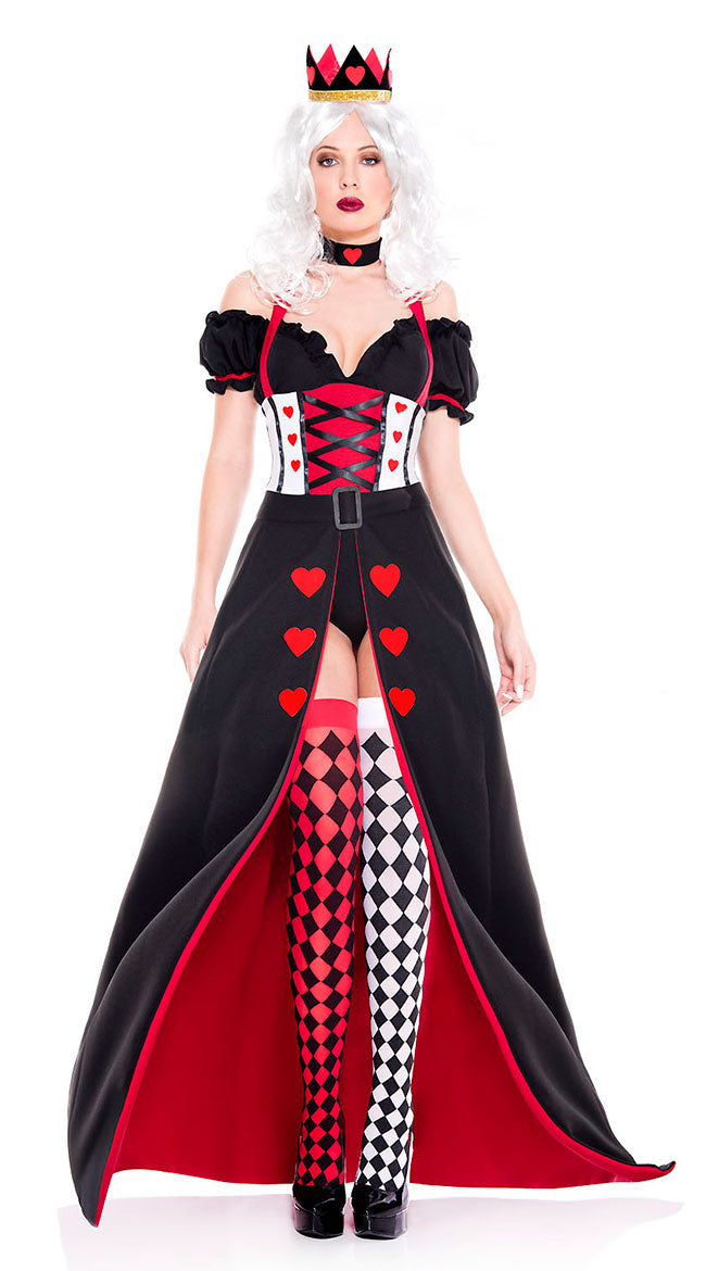 Queen of hearts Alice in Wonderland Costume Poker Queen Cosplay Halloween Masquerade Costumes Sexy Dress