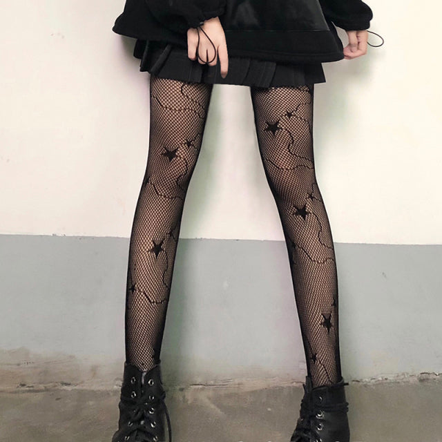 Sexy Fishnet Stockings Hollow Out Woman Socks Transparent Sexy Knee High Socks Kawaii Long Socks Korean Style Gothic