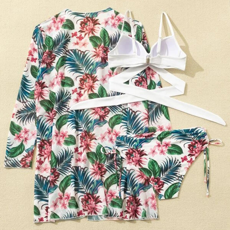 Sexy Bikinis And Cover Set Women Swimsuit Printed Swimwear High Waist Summer Strappy Bathing Suit Beach Wear Biquini Female