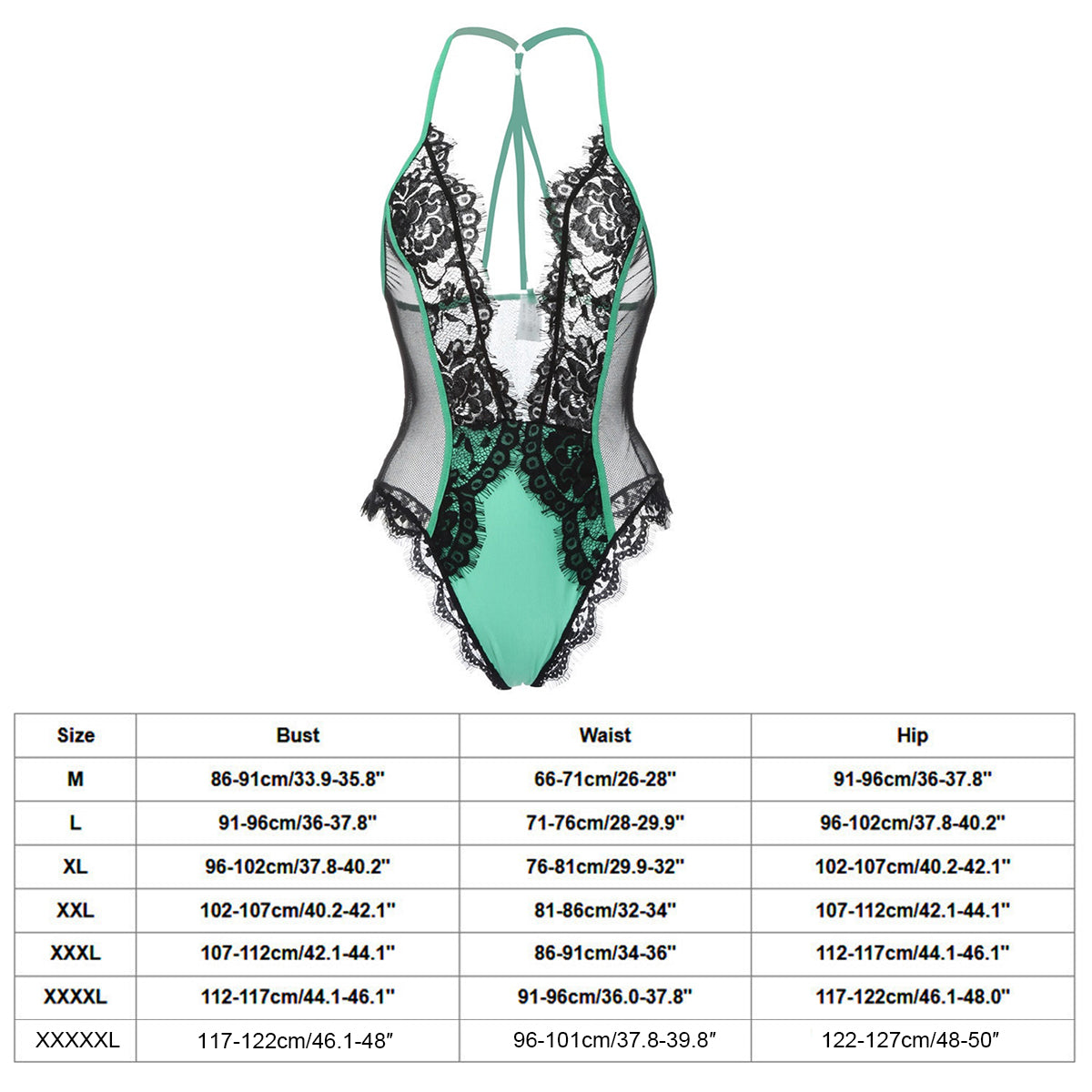 Sexy Hollow Lingerie Hanging Neck One-piece Lace Perspective Deep V Hot Erotic Underwear Sexy Lingerie Set For Fat Female M-5XL