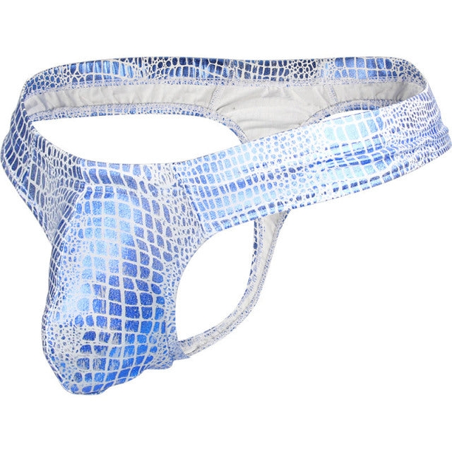 Pinky Senson Mens Faux Leather Underwear Sexy Bright Briefs Underpants Bulge Pouch Club Panties Gold Silver Shorts