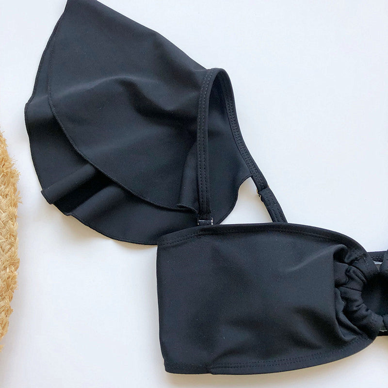 Sexy High Waist Bikini Swimwear Women Print Swimsuit Push Up Ruffle Bikinis Set Women Bandage Bathing Suit Summer Beachwear