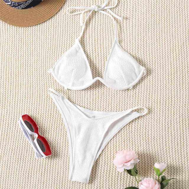 Sexy V-bar Underwired Bikini Women Swimwear Female Swimsuit Two-piece Bikini set V shape High Cut Bather Bathing Suit Swim V2885