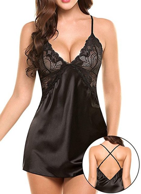 Women Sexy Lingerie Underwear Deep V Lotion Hang Neck Nightgowns Hot Erotic Sleevless Lace Home Dress Sexy Nightwear Sleepwear
