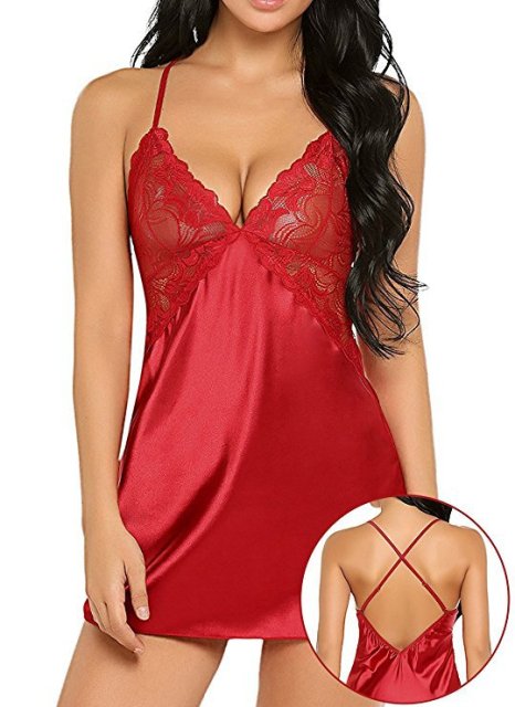Women Sexy Lingerie Underwear Deep V Lotion Hang Neck Nightgowns Hot Erotic Sleevless Lace Home Dress Sexy Nightwear Sleepwear