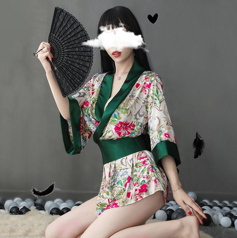Japanese Sexy Women Cute Kawaii Cow Cosplay Lingerie Roleplay Kimono Robe Maid Dress Print Stripper Outfit Naughty Sex Clothes