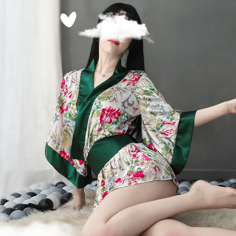 Japanese Sexy Women Cute Kawaii Cow Cosplay Lingerie Roleplay Kimono Robe Maid Dress Print Stripper Outfit Naughty Sex Clothes